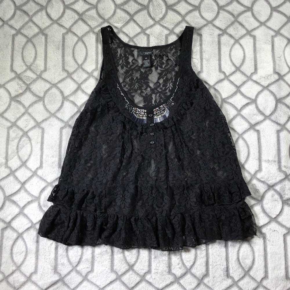 Black Sheer Daytrip Tank Top Size XS